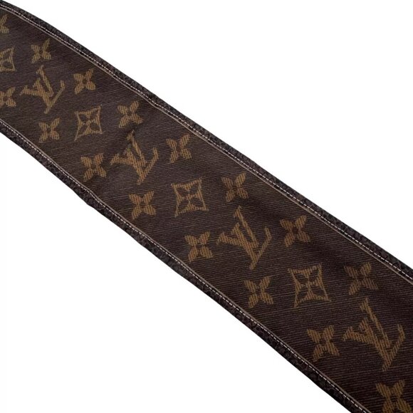 Authentic LOUIS VUITTON Bando New Denim Scarf M72396 Brown Silk #36635752 - Picture 4 of 12